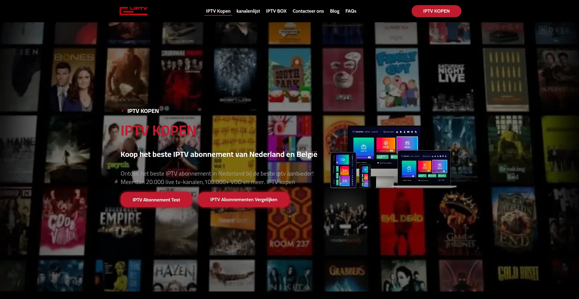 Website screenshot of Eliptv.com