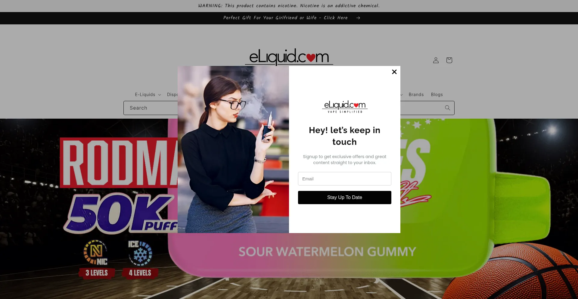 Website screenshot of Eliquid.com