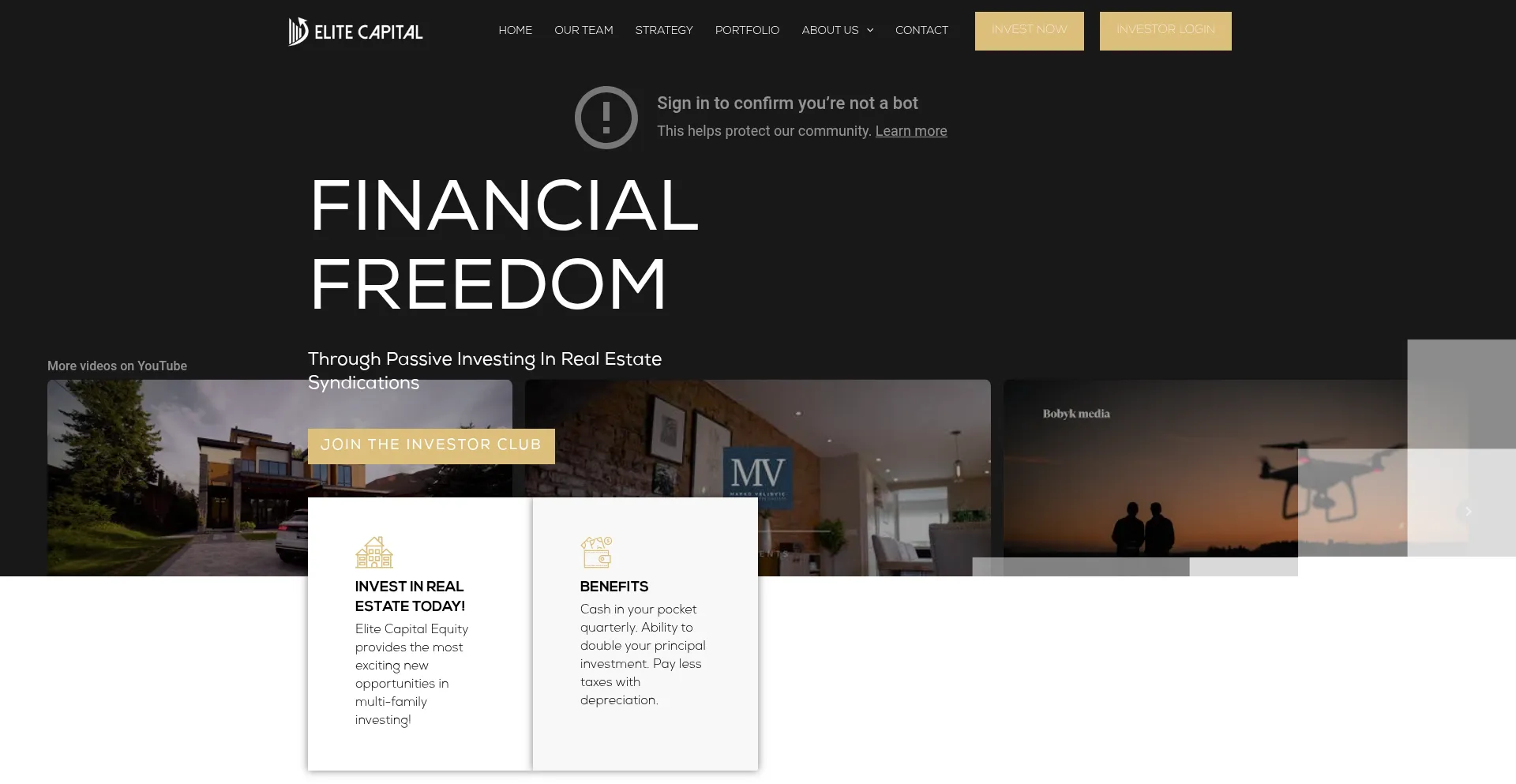 Website screenshot of Elitecapitalinvestmentgroup.com