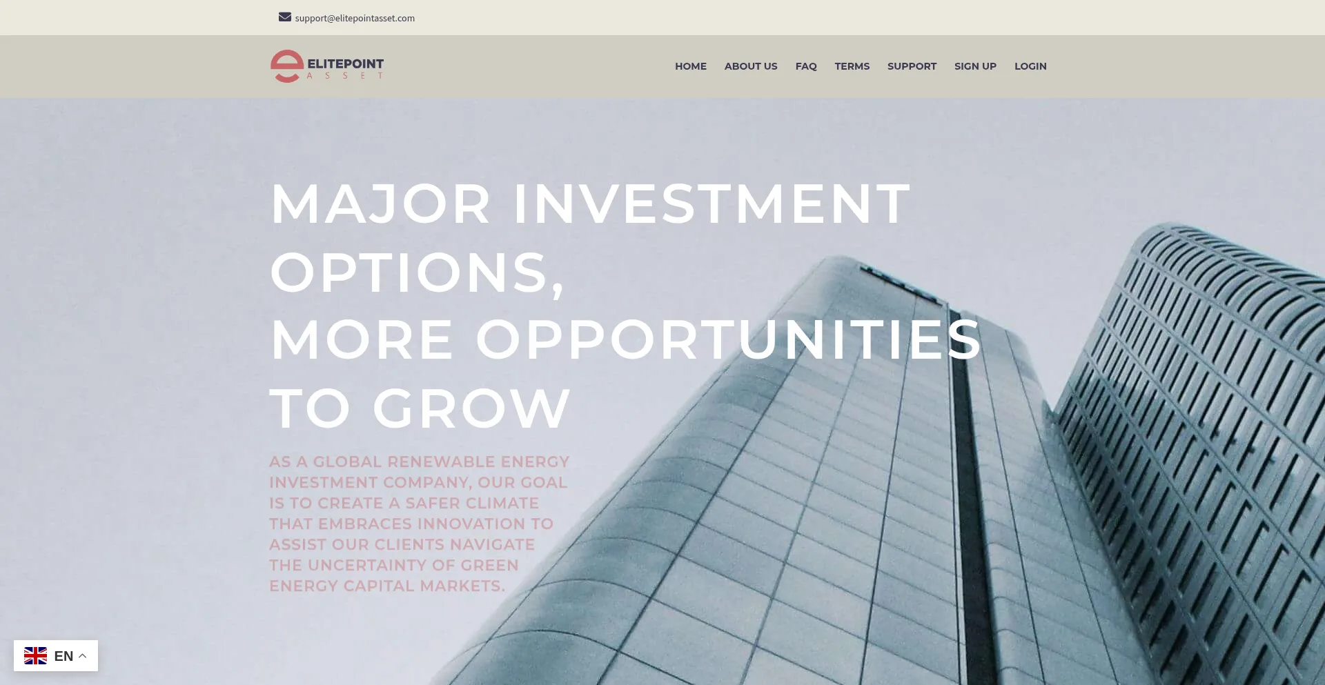 Website screenshot of Elitepointasset.com