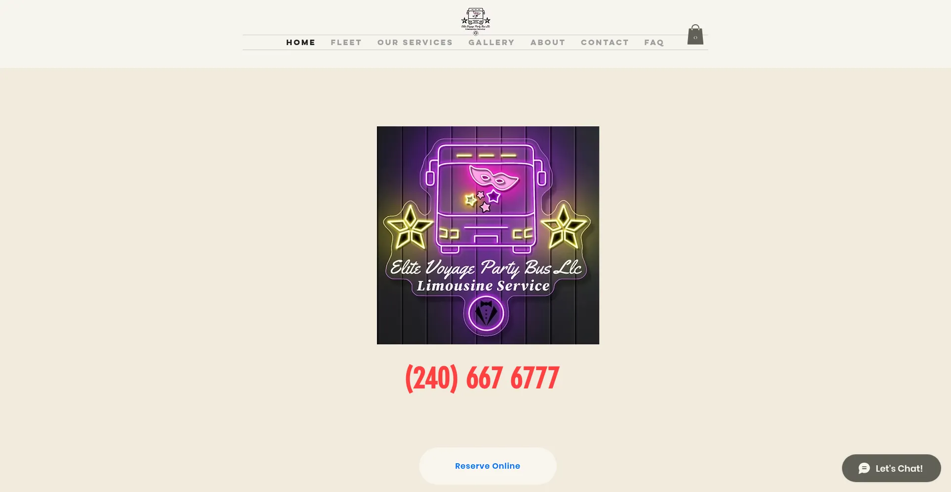 Website screenshot of Elitevoyagepartybus.biz