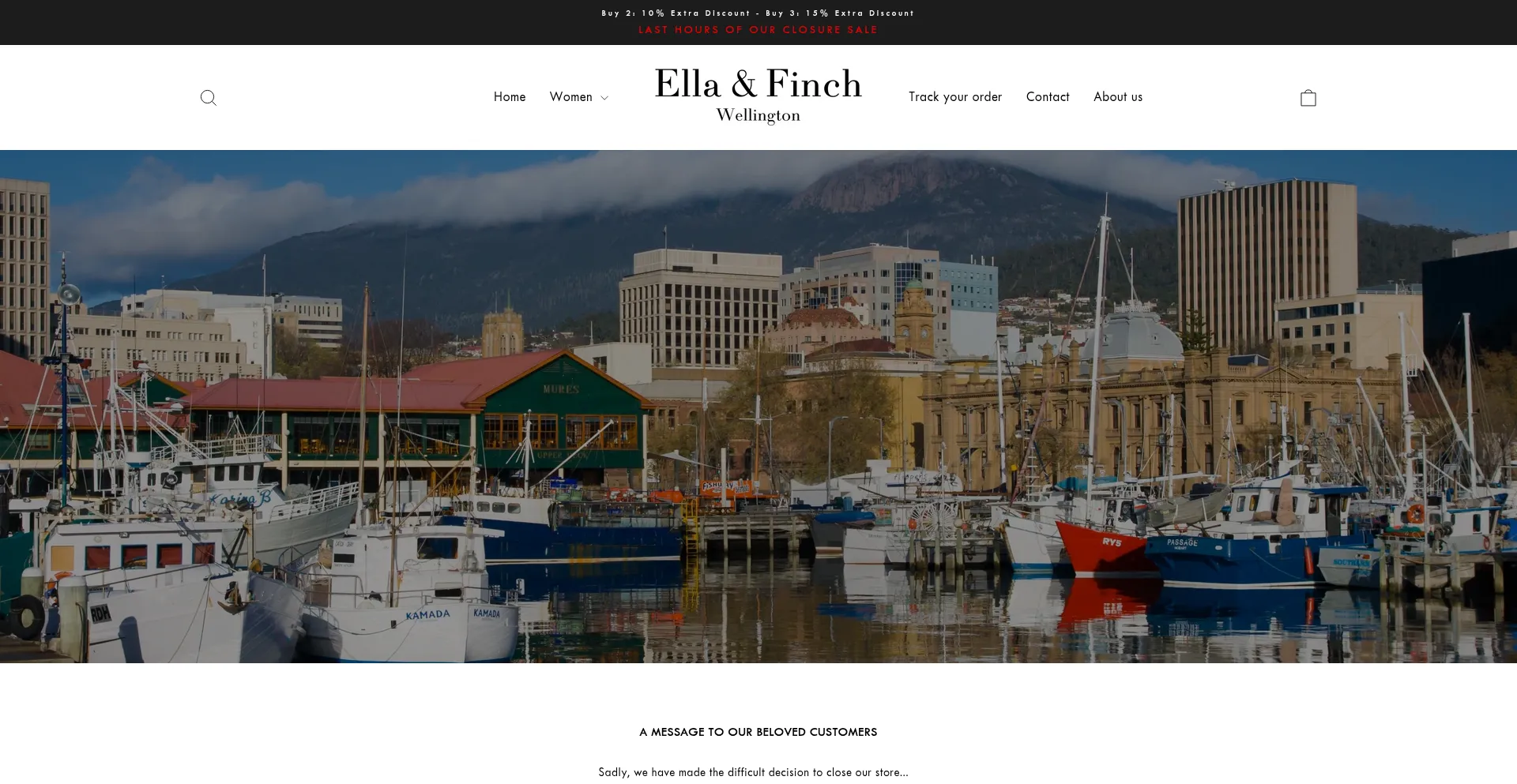 Website screenshot of Ellafinch.com