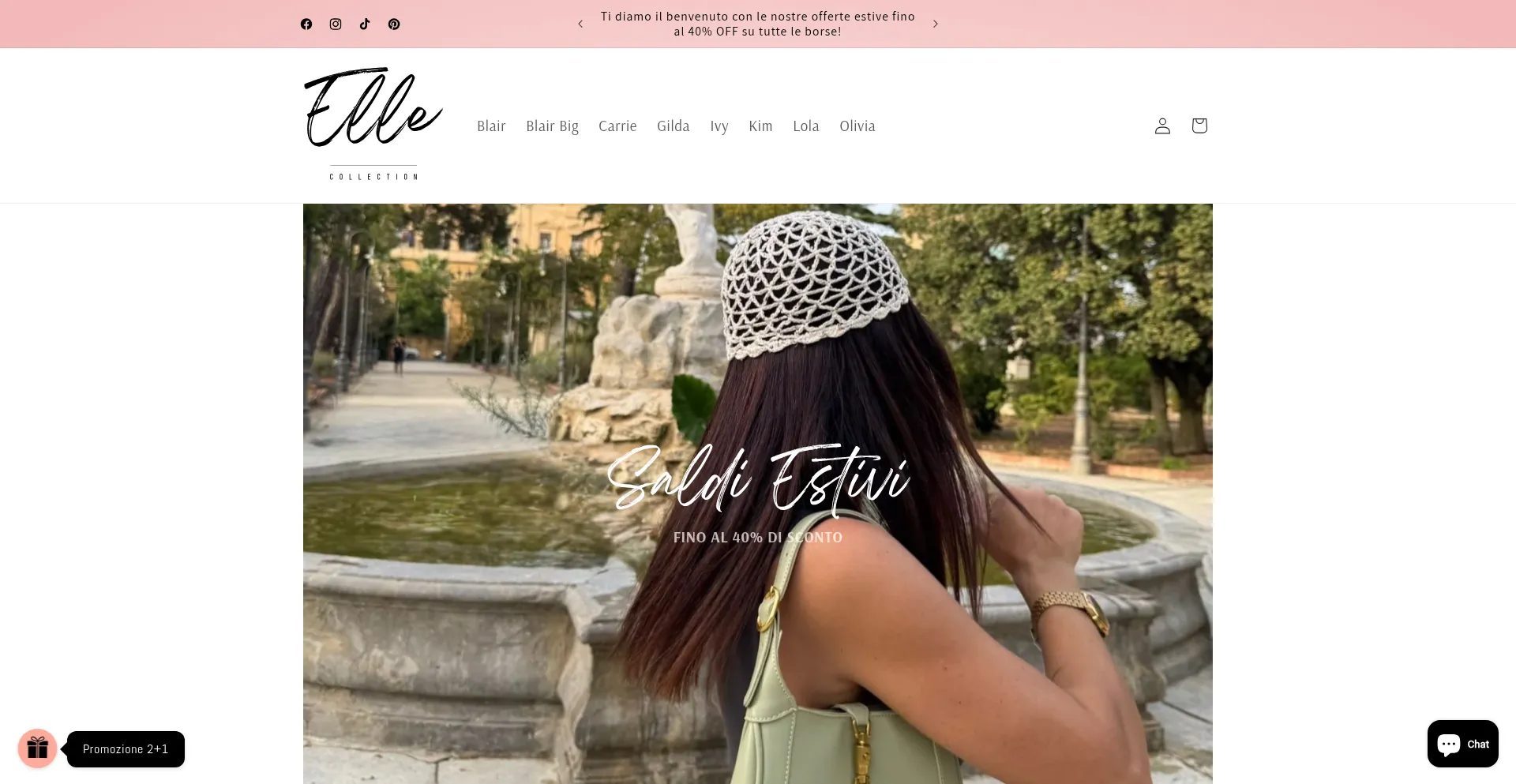 Website screenshot of Ellecollection.shop