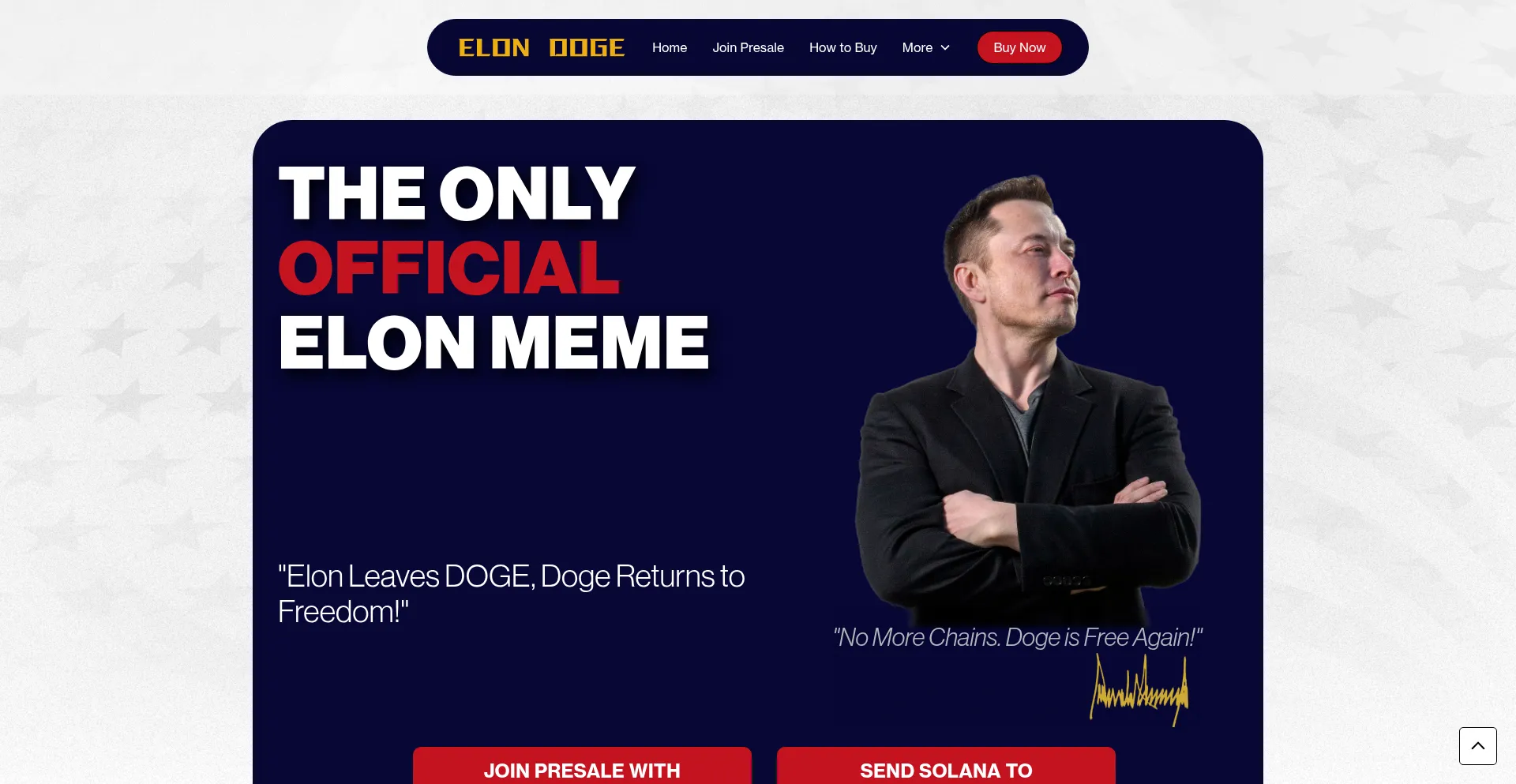 Website screenshot of Elondoge.fun