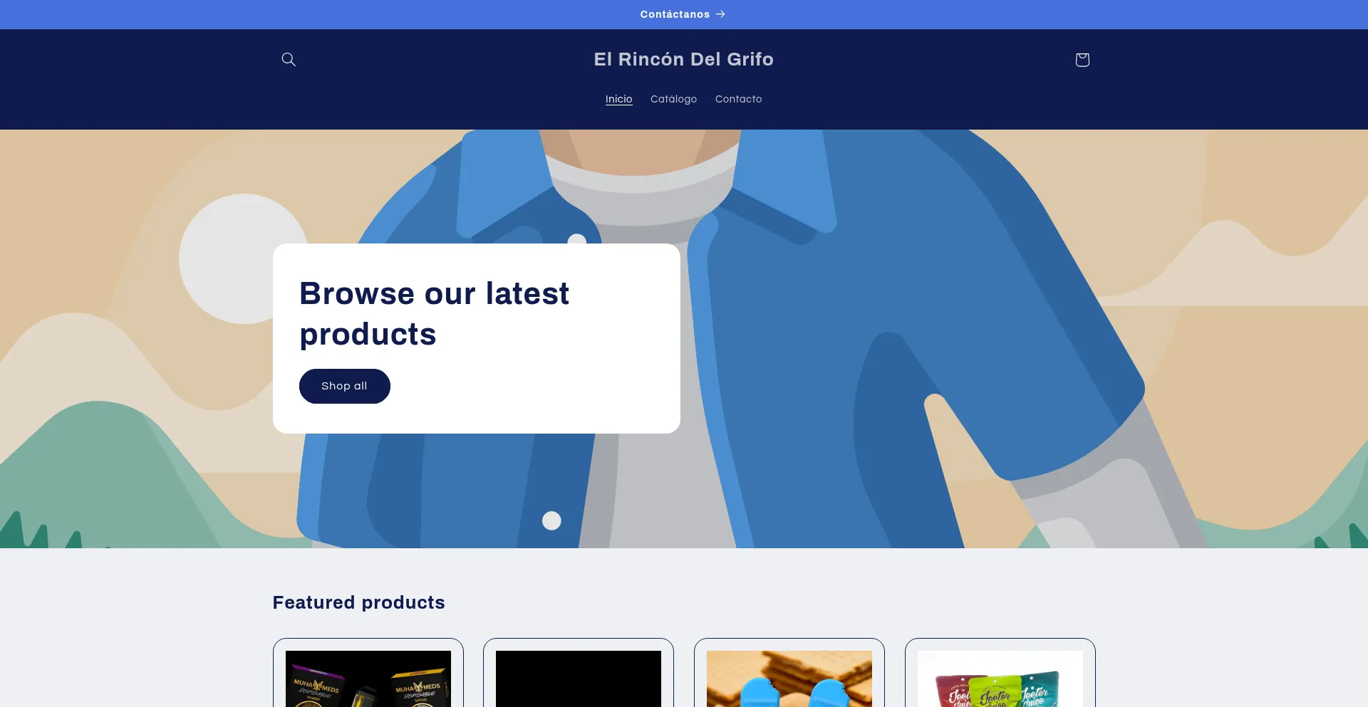 Website screenshot of Elrincondelgrifo.myshopify.com