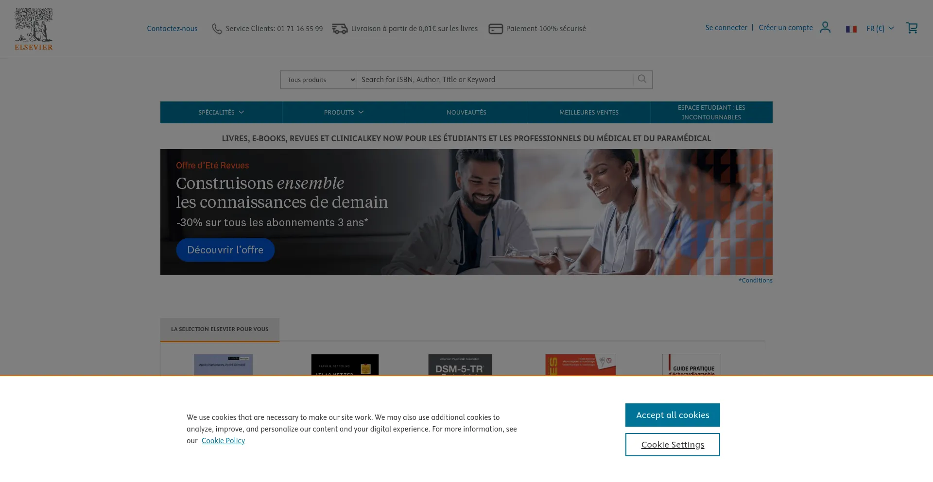 Website screenshot of Elsevier-masson.fr