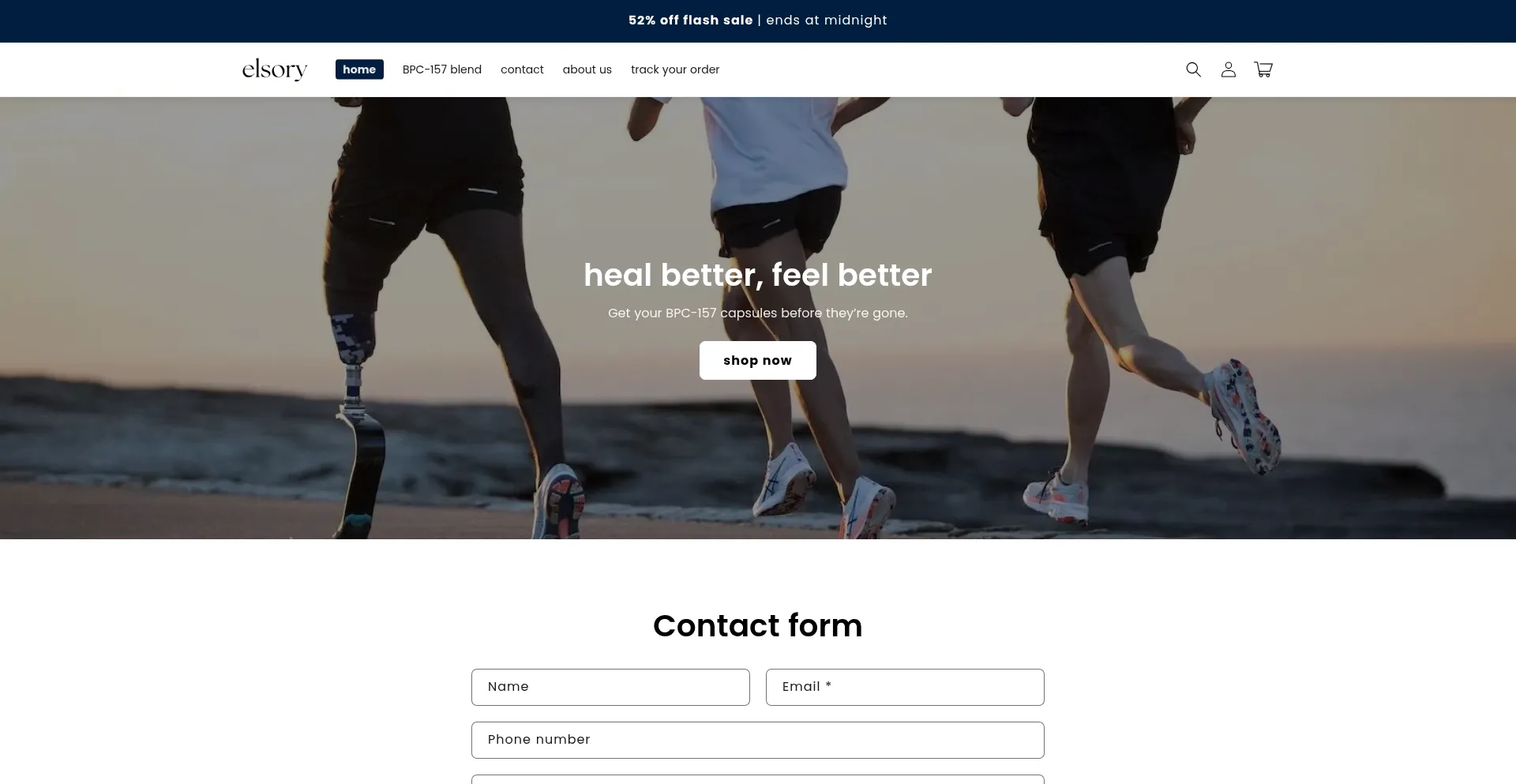 Website screenshot of Elsory.com