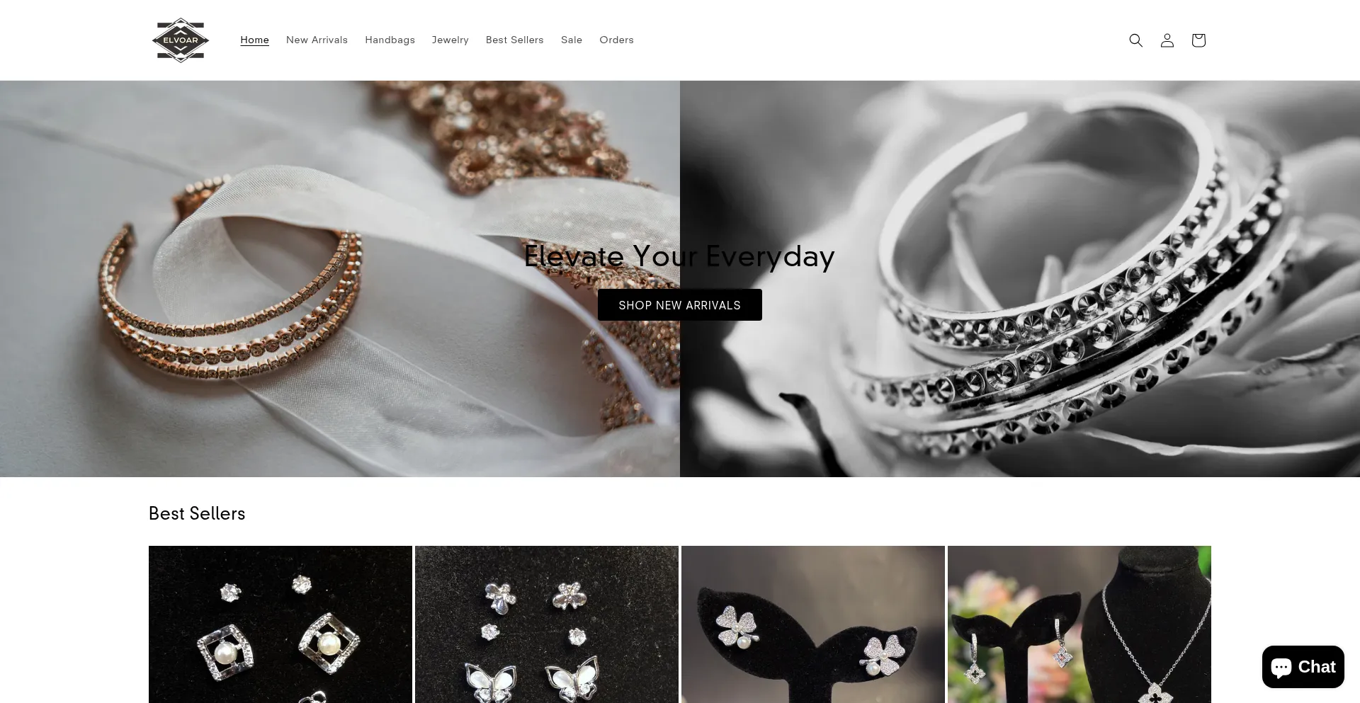 Website screenshot of Elvoar.com