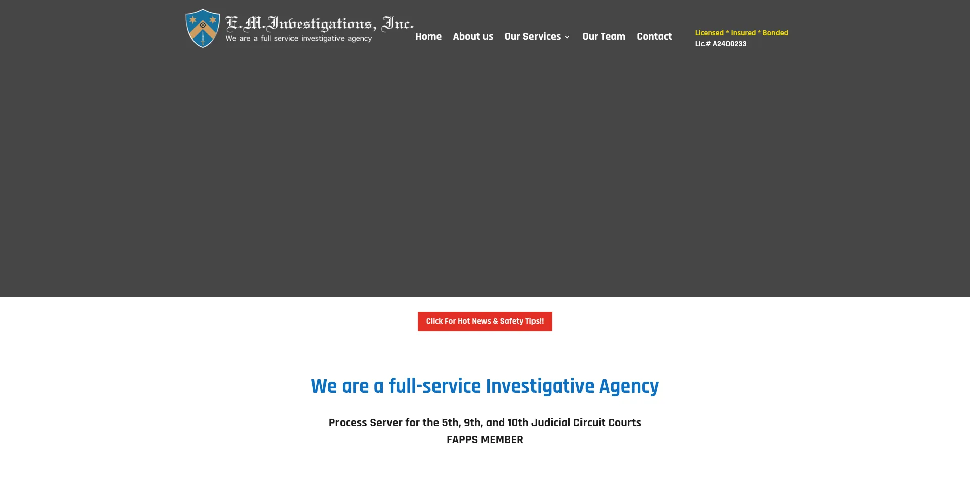 Em-investigations-inc.com Screenshot