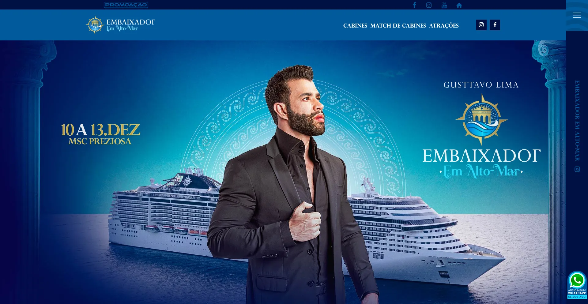 Website screenshot of Embaixadoremaltomar.com.br