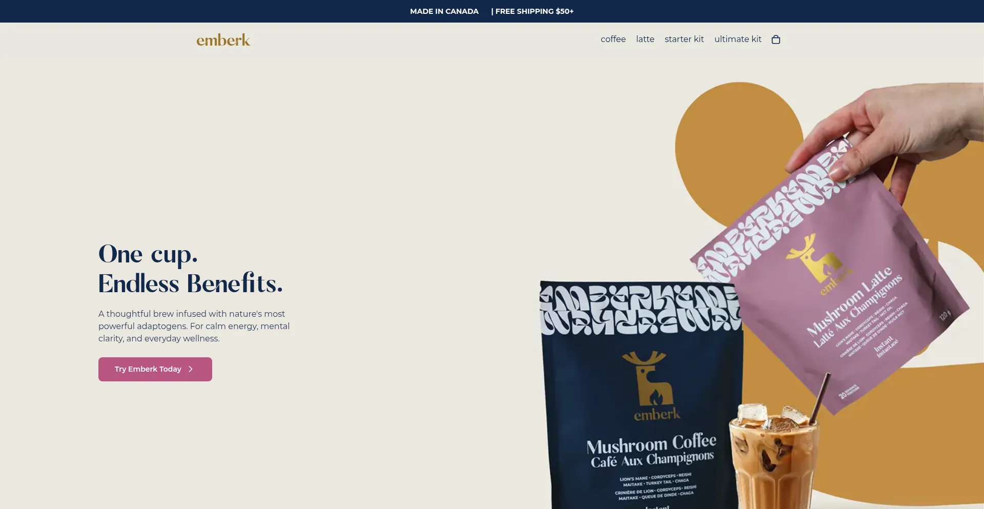 Website screenshot of Emberk.co