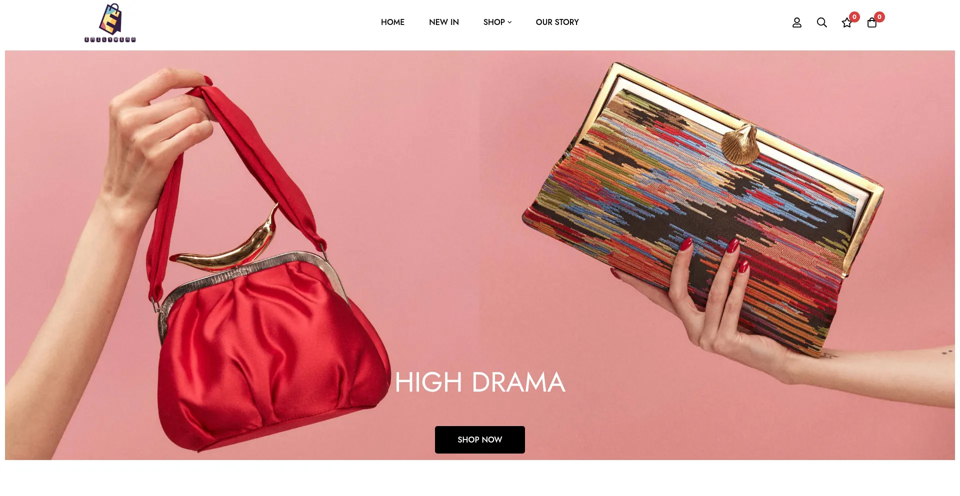 Website screenshot of Emilywear.shop