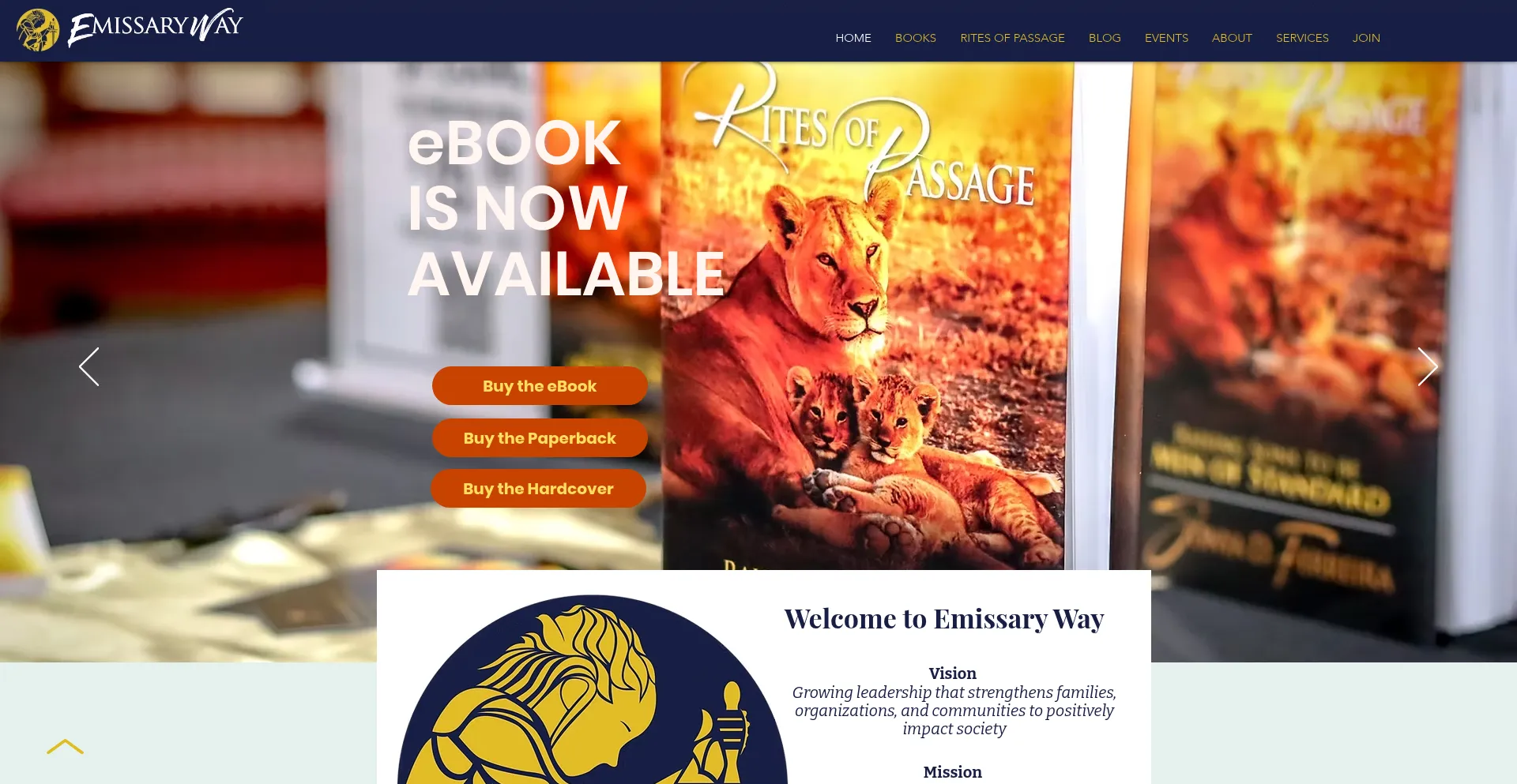 Website screenshot of Emissaryway.com