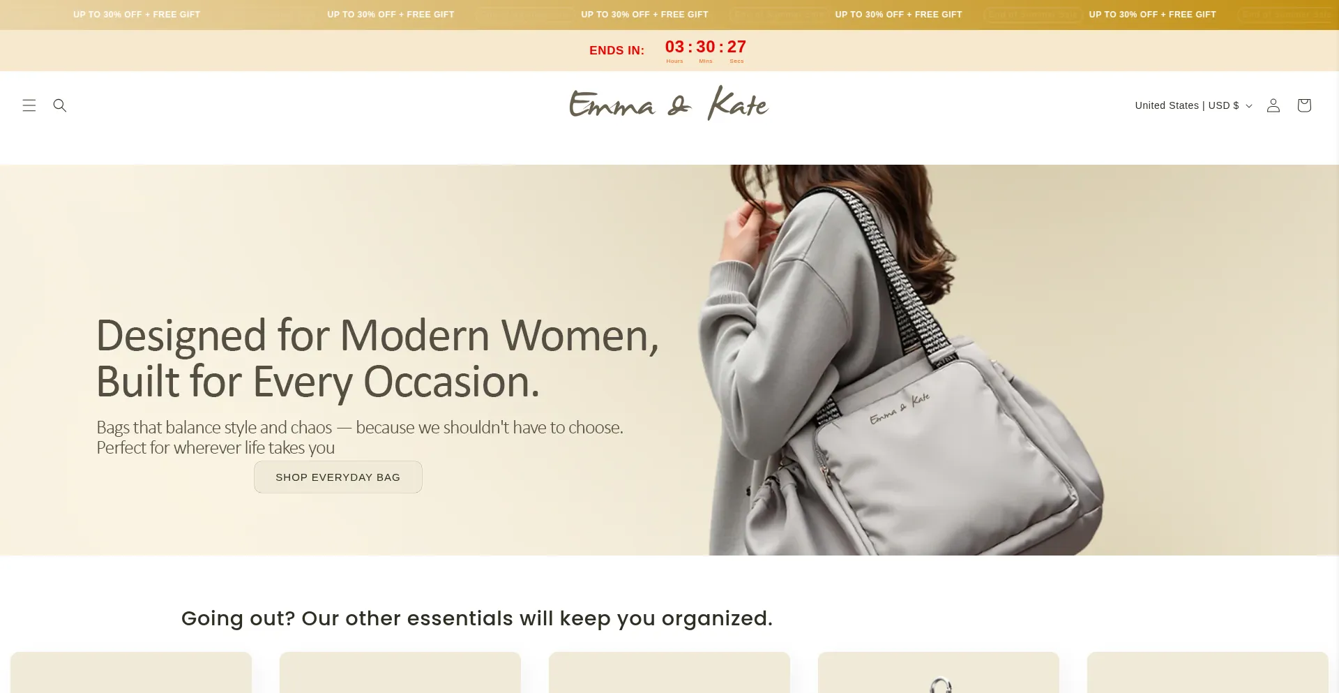 Website screenshot of Emmakate.store