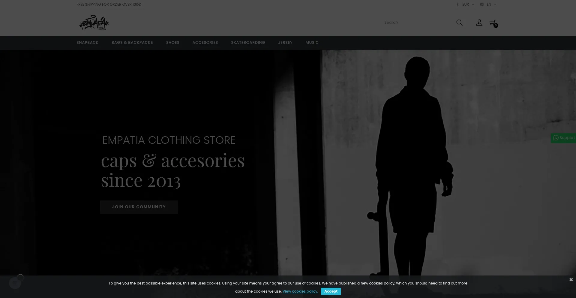 Website screenshot of Empatiaclothingstore.com