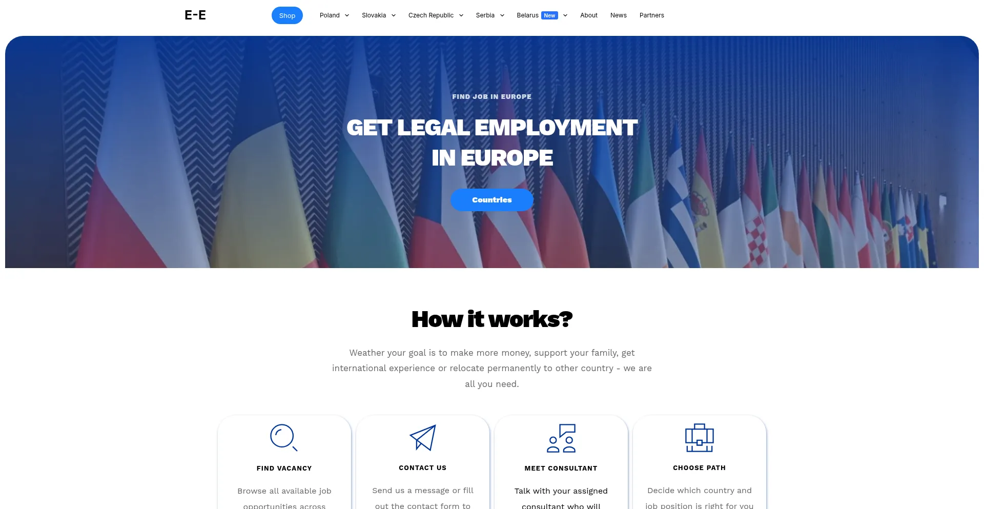 Website screenshot of Employment-europa.eu