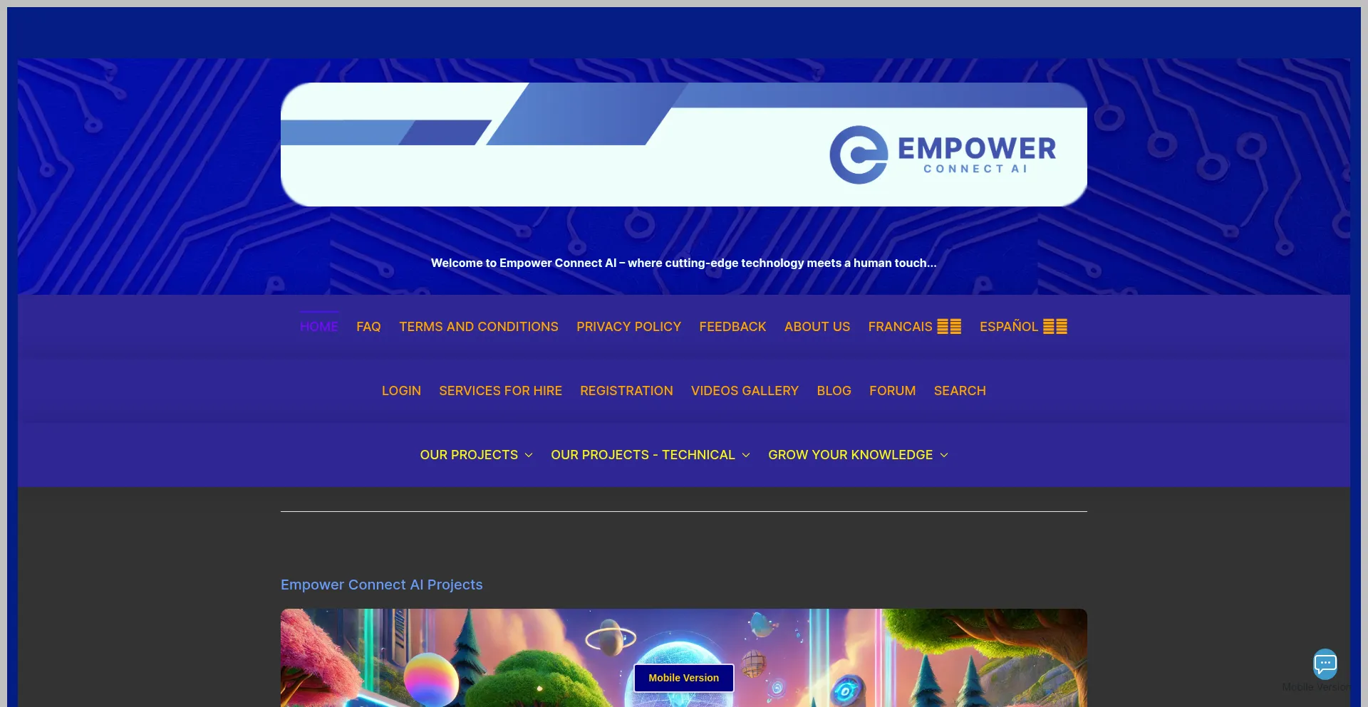 Website screenshot of Empowerconnectai.com