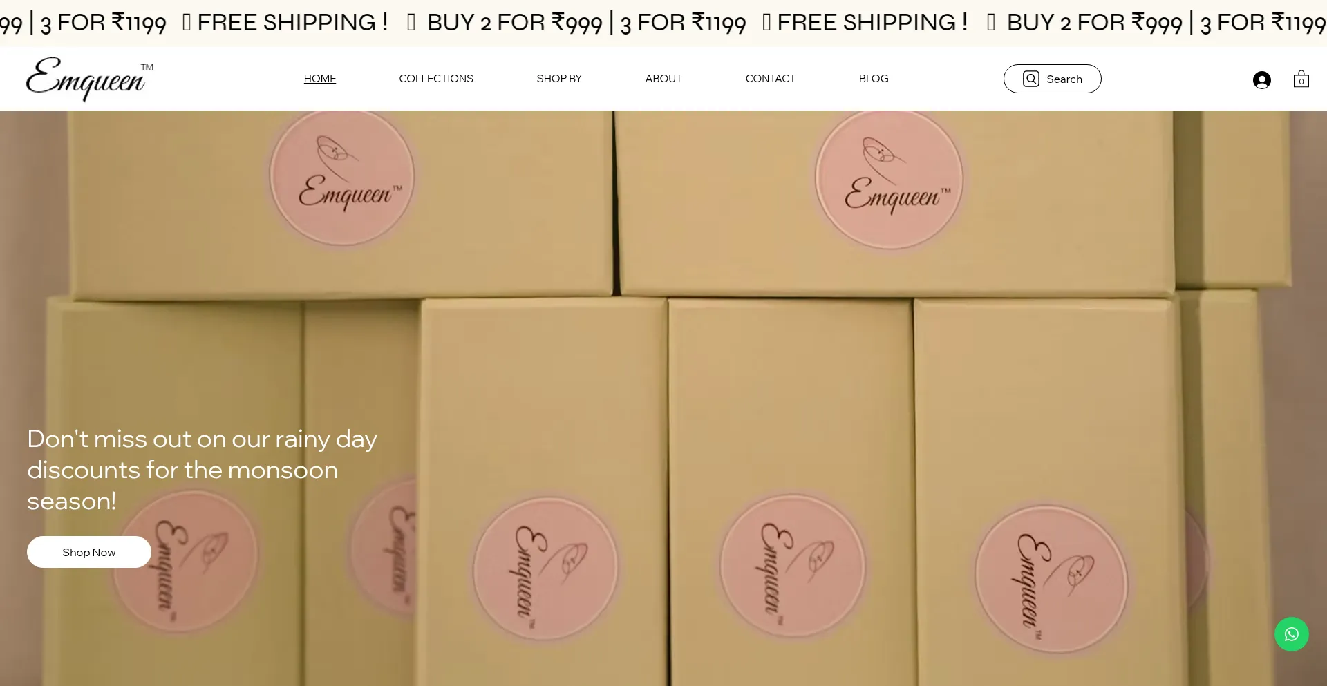 Website screenshot of Emqueen.in