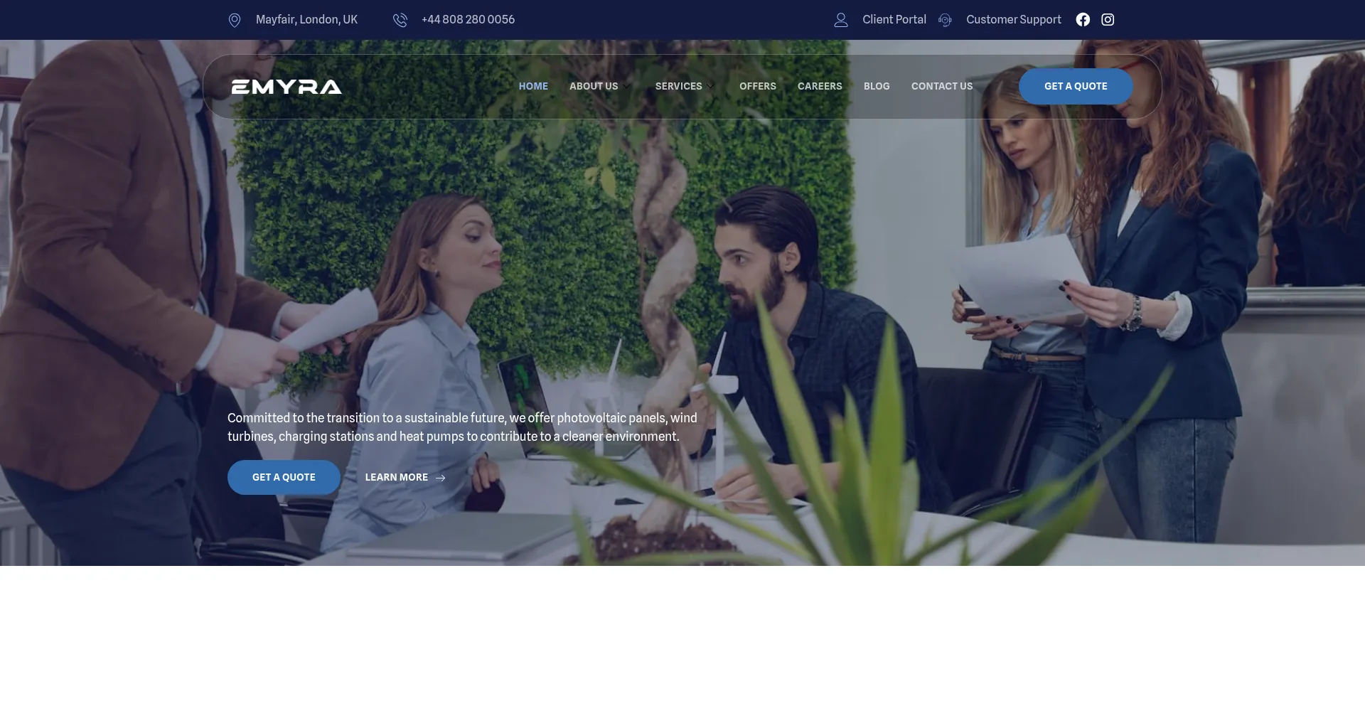 Website screenshot of Emyrasolar.co.uk