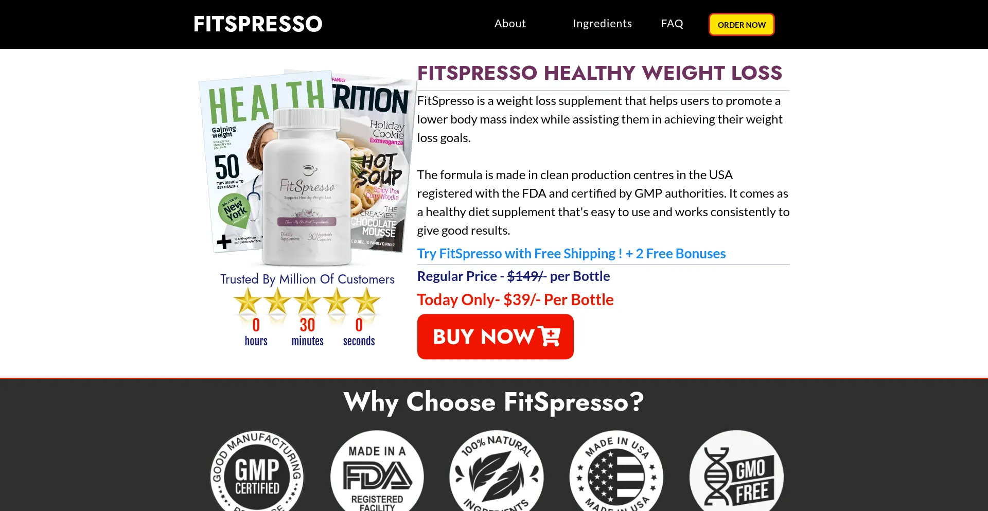 Website screenshot of En-en-usa-fitspresso.com