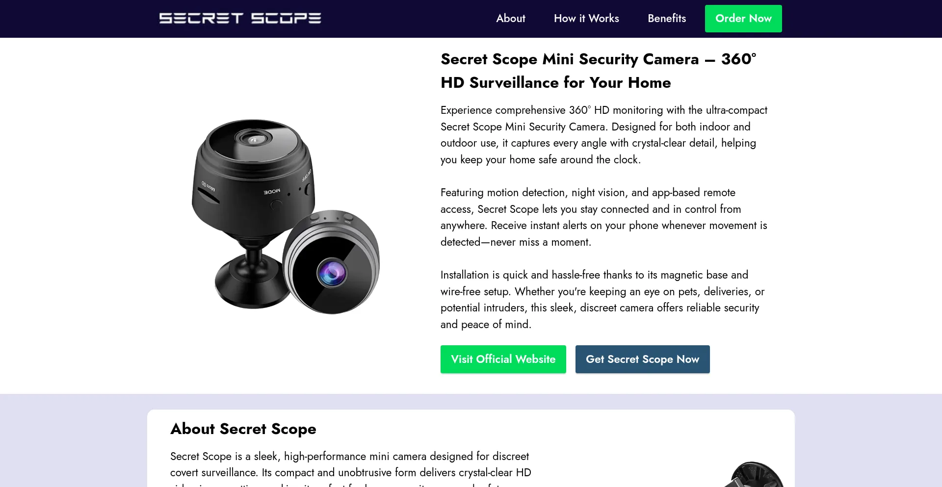 Website screenshot of En-secretscopecamera.com