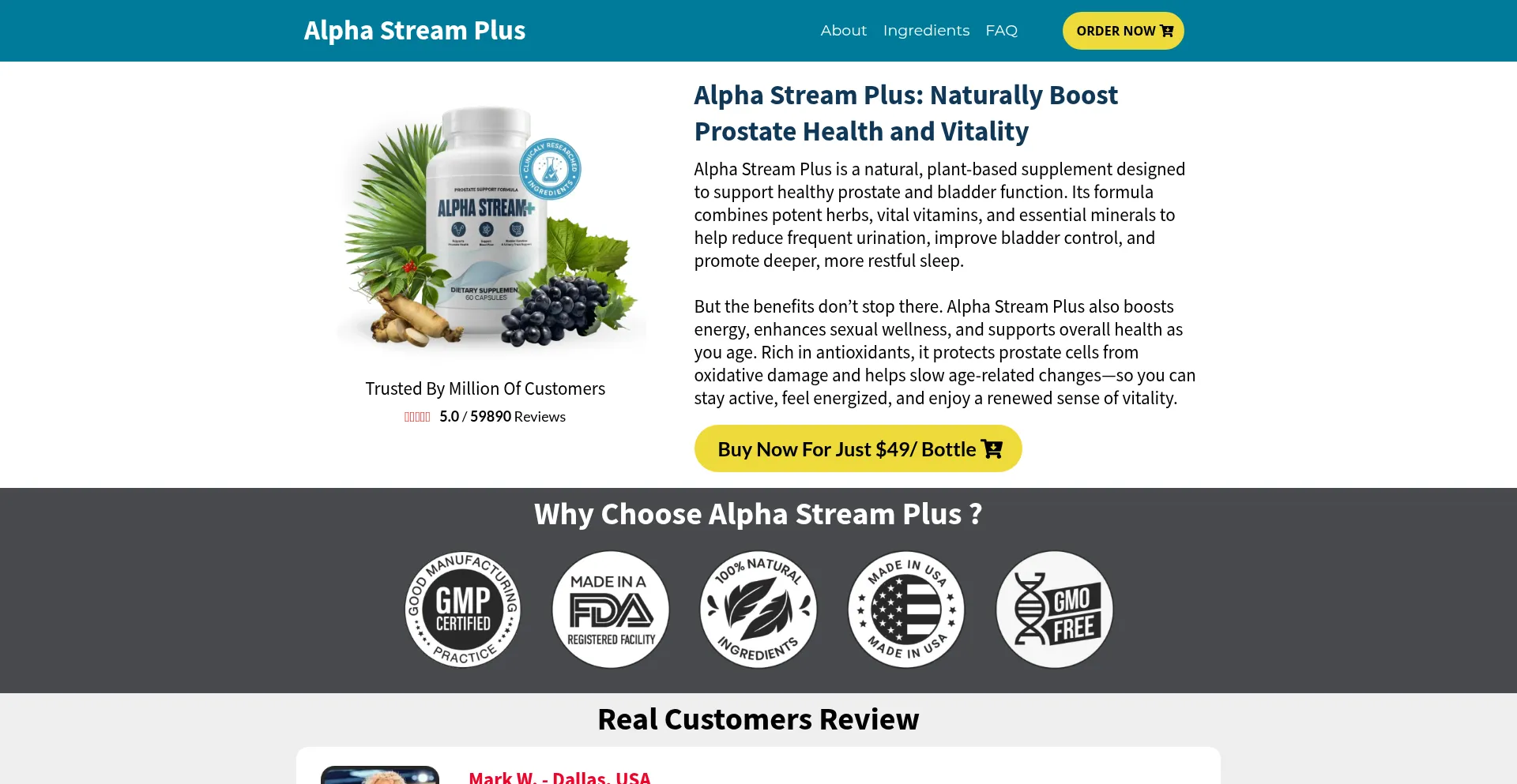 Website screenshot of En-us--alphastreamplus.com