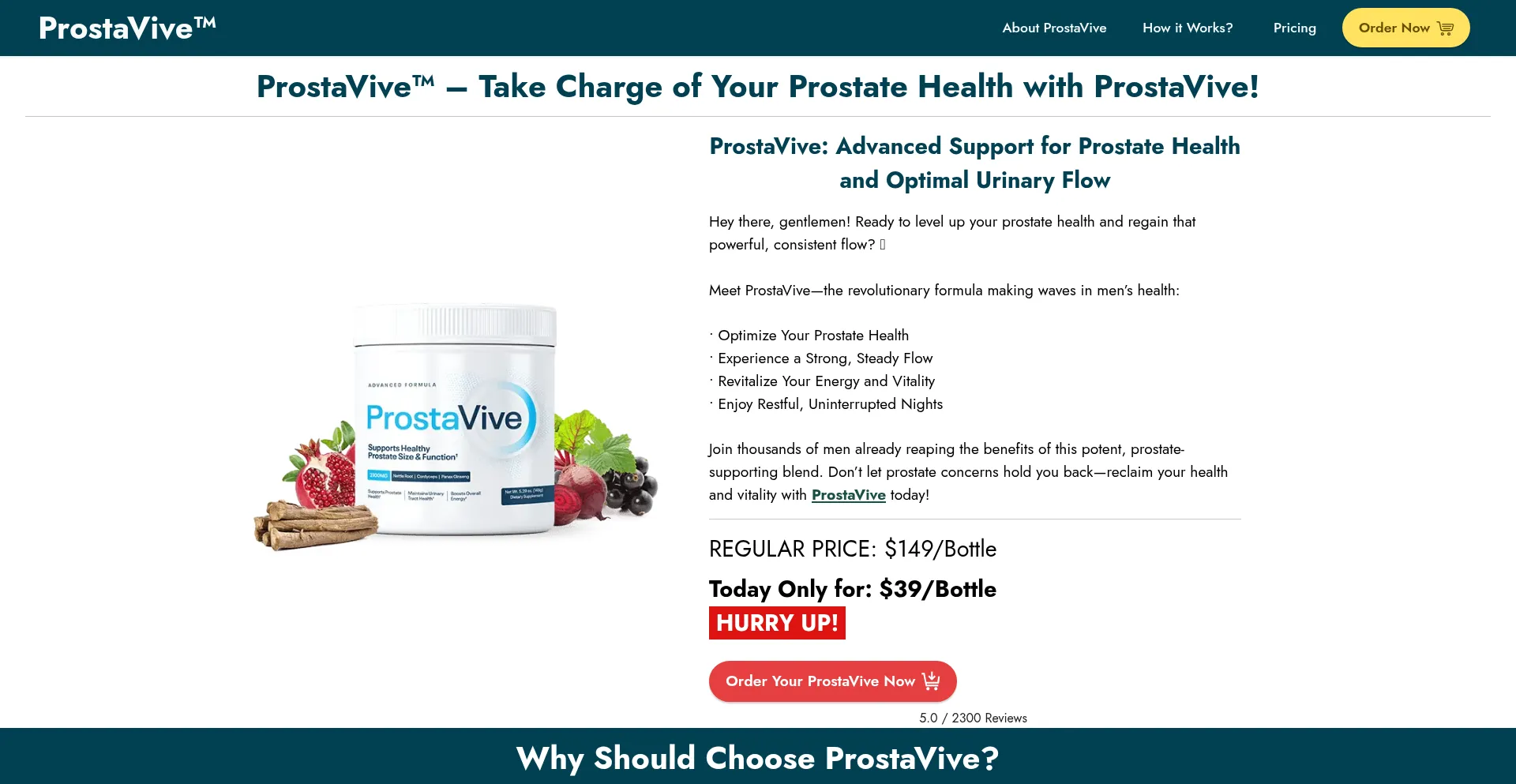 Website screenshot of En-us-prostaavive.com