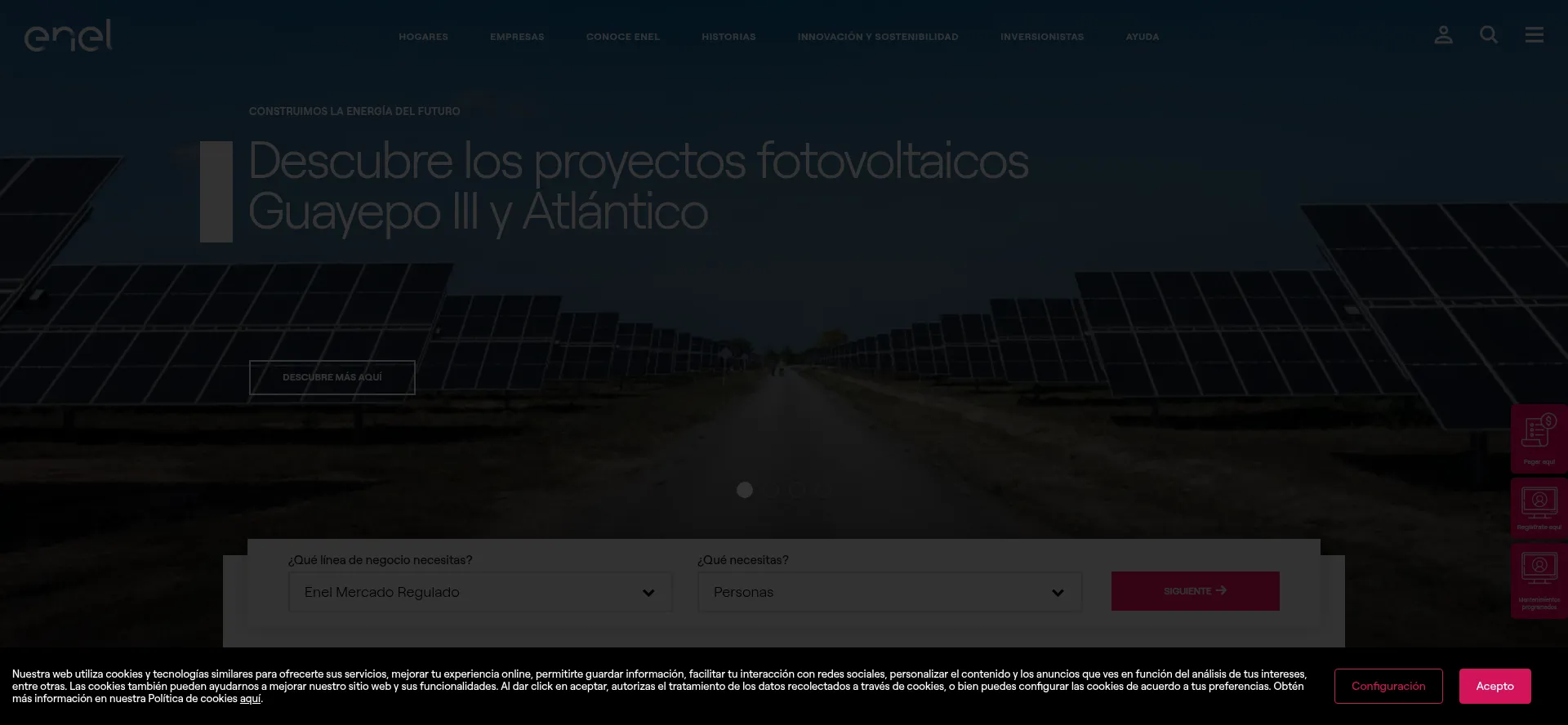 Website screenshot of Enel.com.co