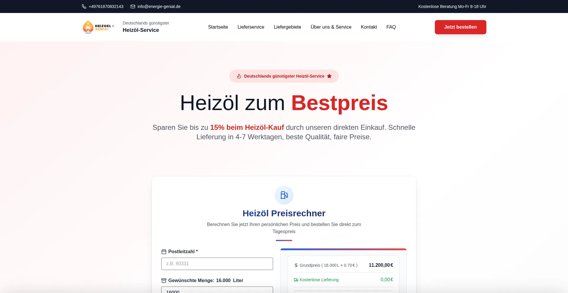 Website screenshot of Energie-genial.de