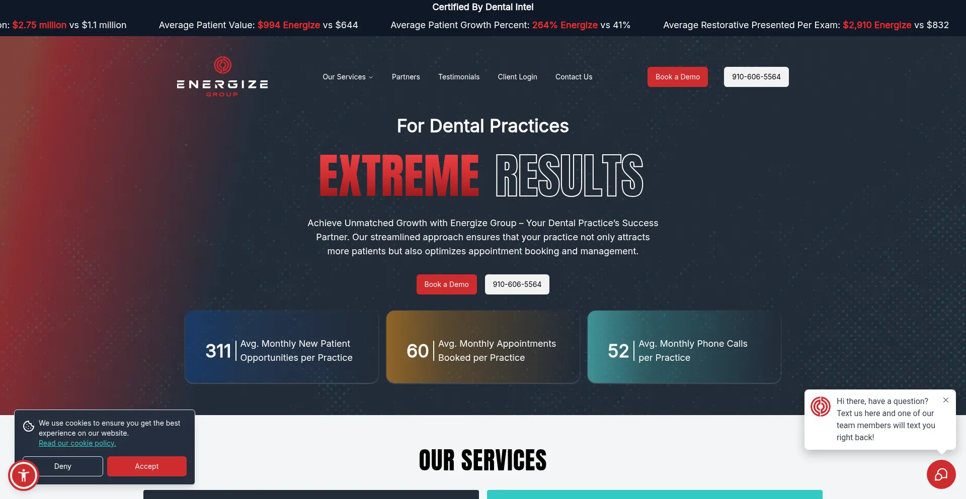 Website screenshot of Energize-group.com