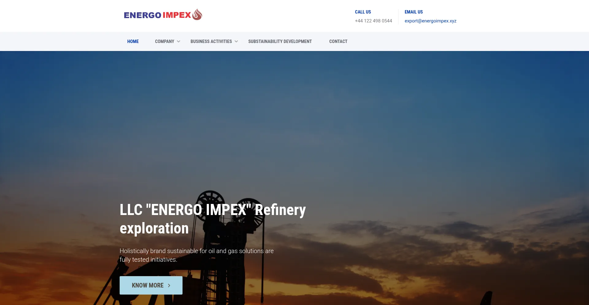 Website screenshot of Energoimpex.xyz