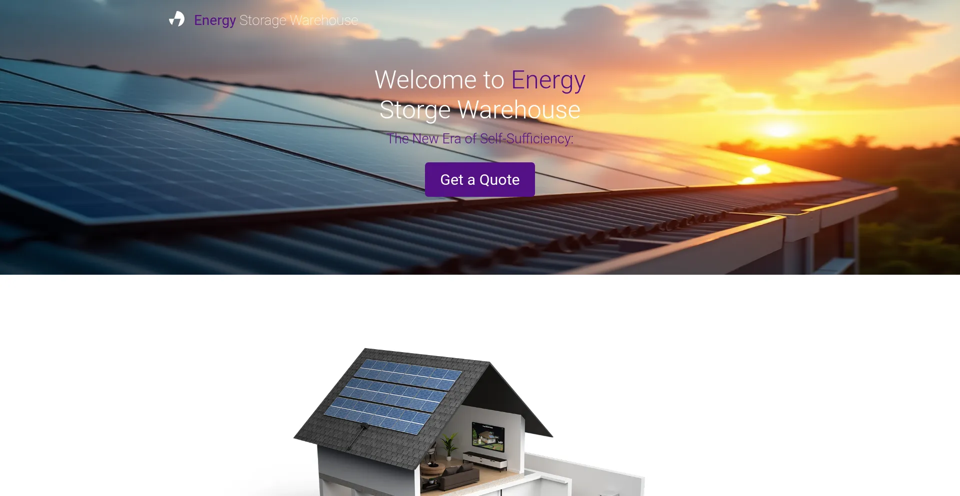 Website screenshot of Energystoragewarehouse.co.uk