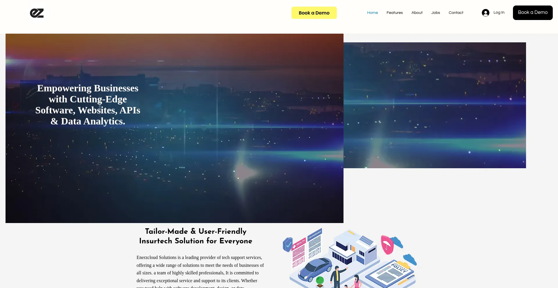 Website screenshot of Enerzcloud.in