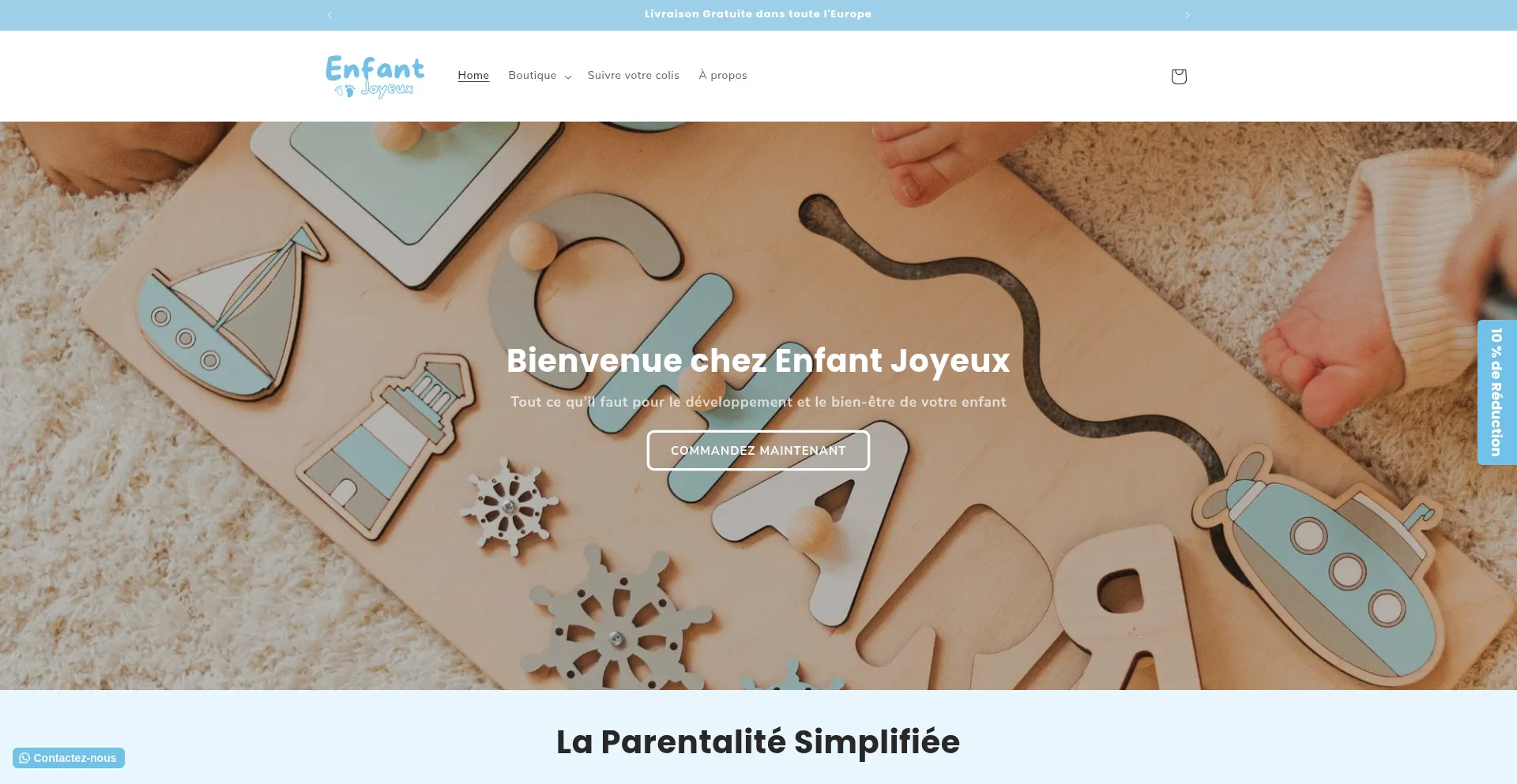 Website screenshot of Enfantjoyeux.fr