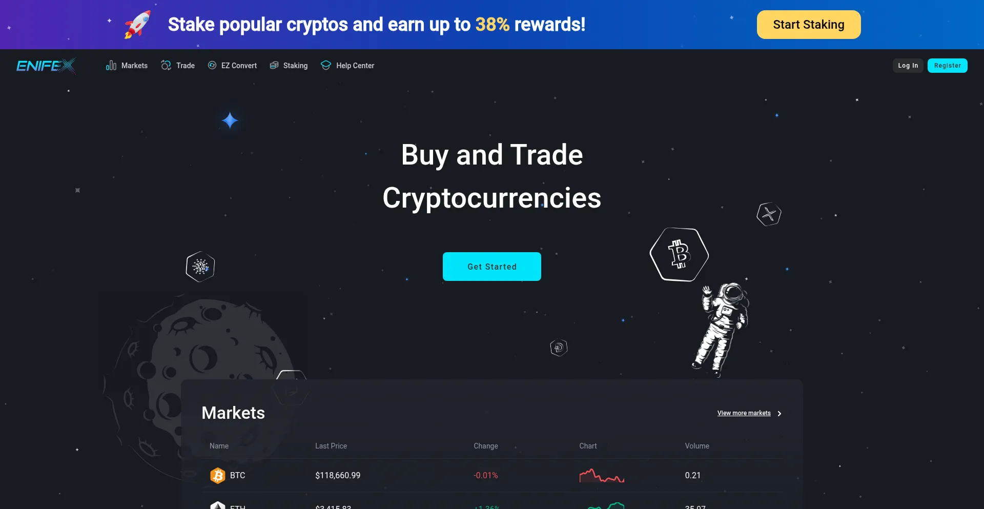 Website screenshot of Enifex.com