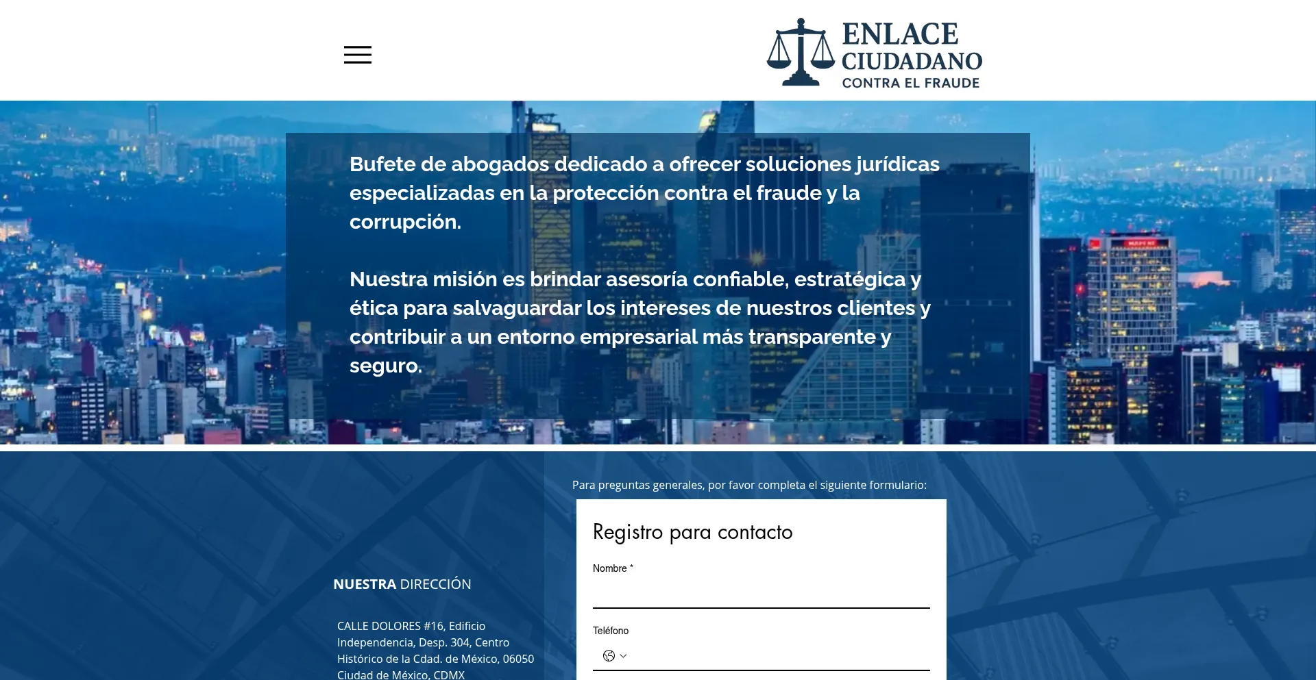 Website screenshot of Enlacecontrafraude.com