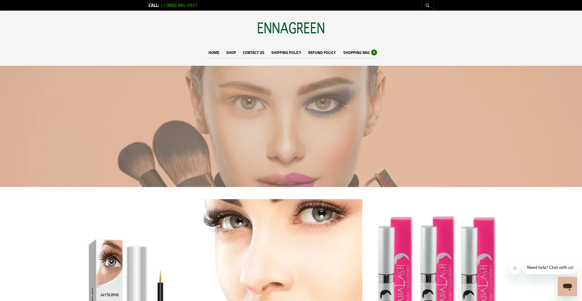 Website screenshot of Ennagreen.com