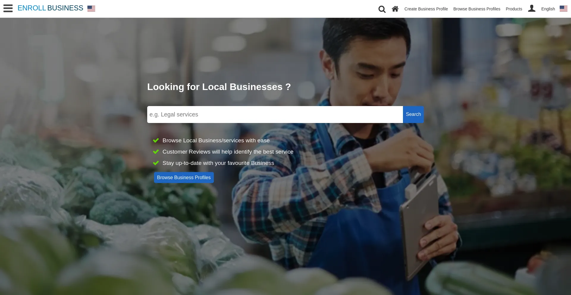 Website screenshot of Enrollbusiness.com