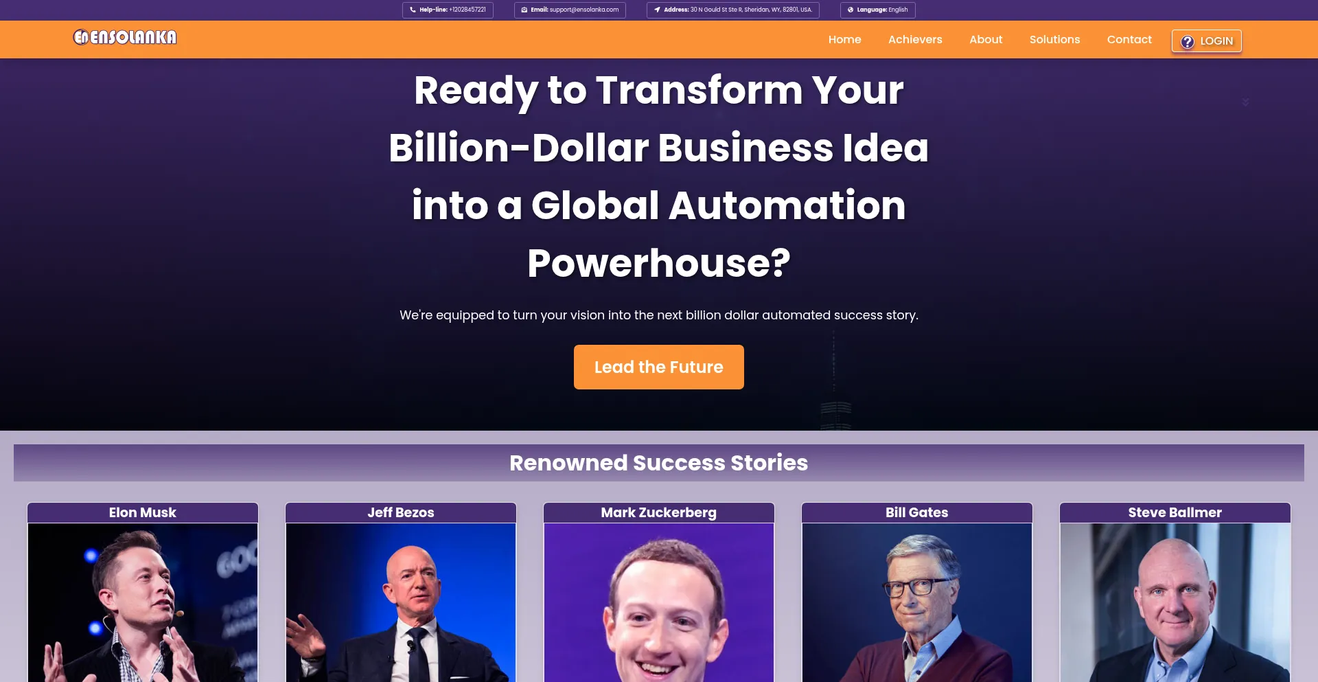 Website screenshot of Ensolanka.com