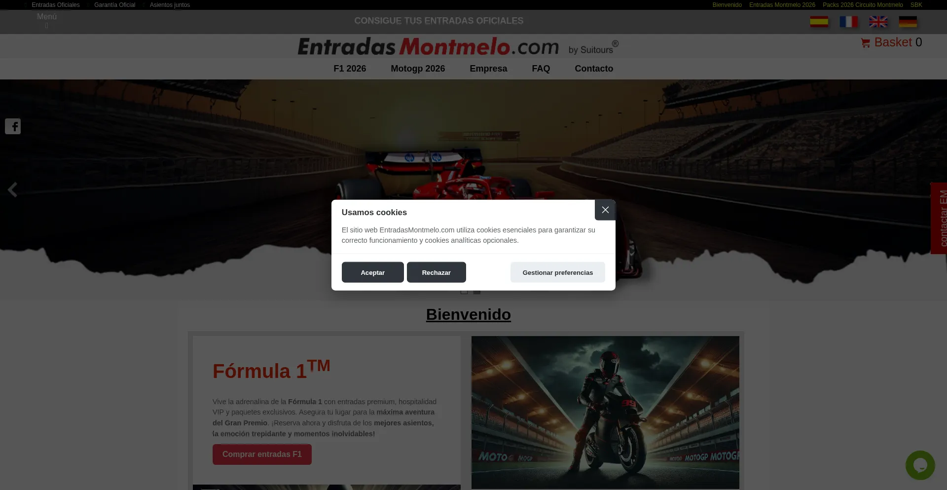 Website screenshot of Entradasmontmelo.com