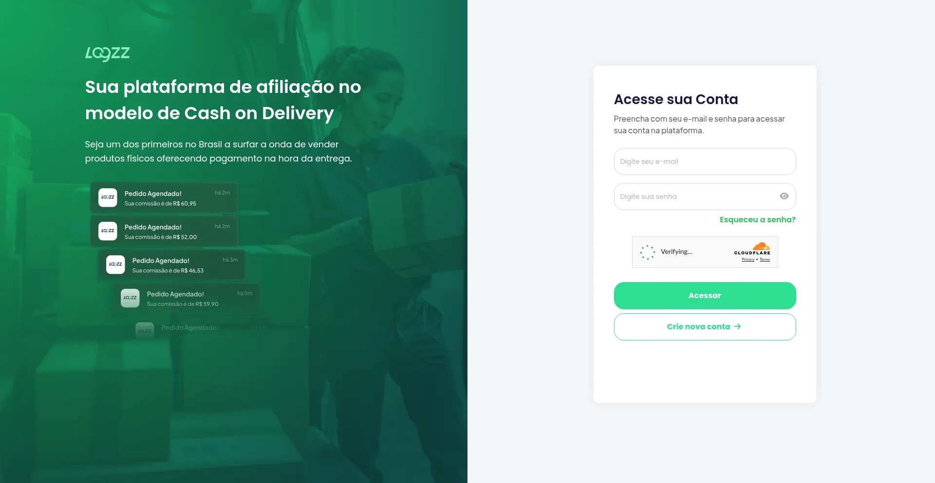 Website screenshot of Entrega.logzz.com.br