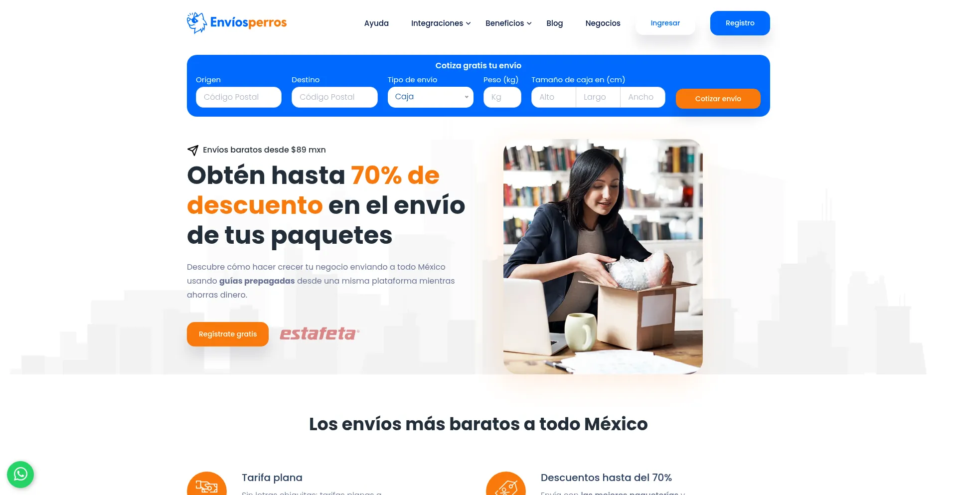 Enviosperros.com Screenshot