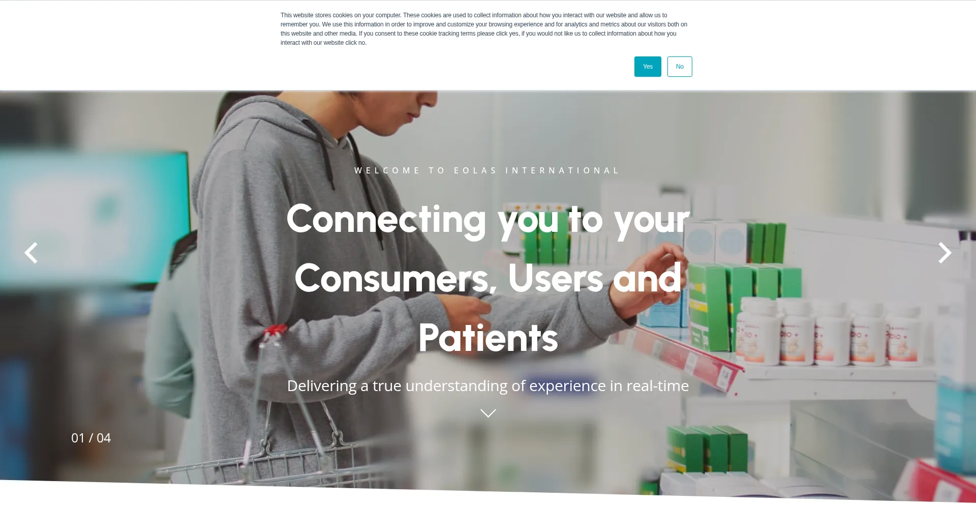 Website screenshot of Eolasinternational.com