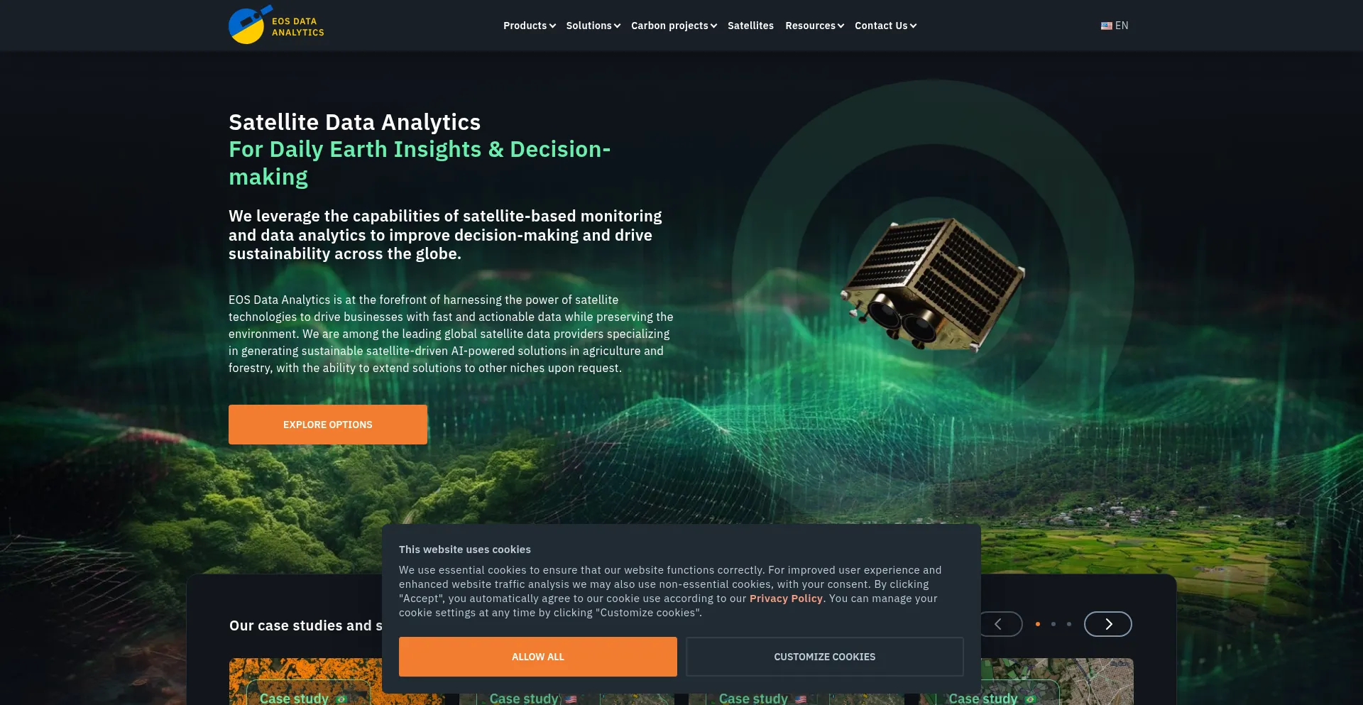 Website screenshot of Eos.com