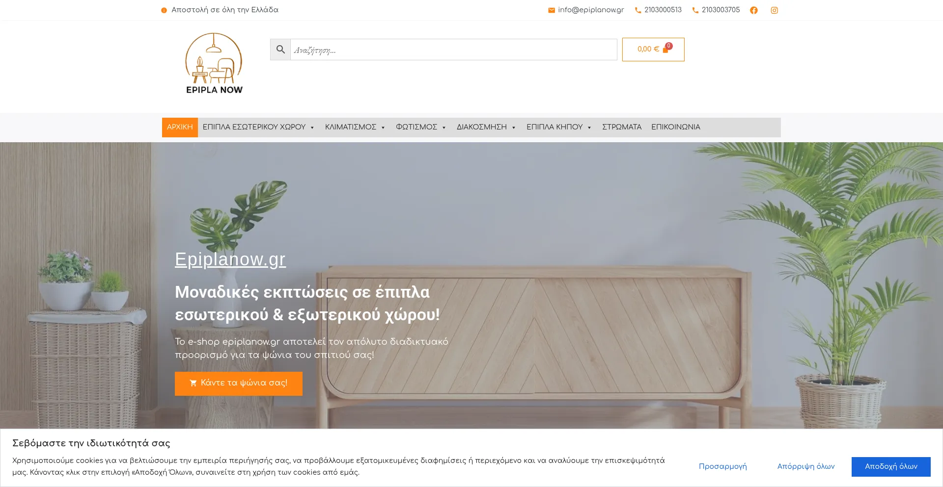 Website screenshot of Epiplanow.gr