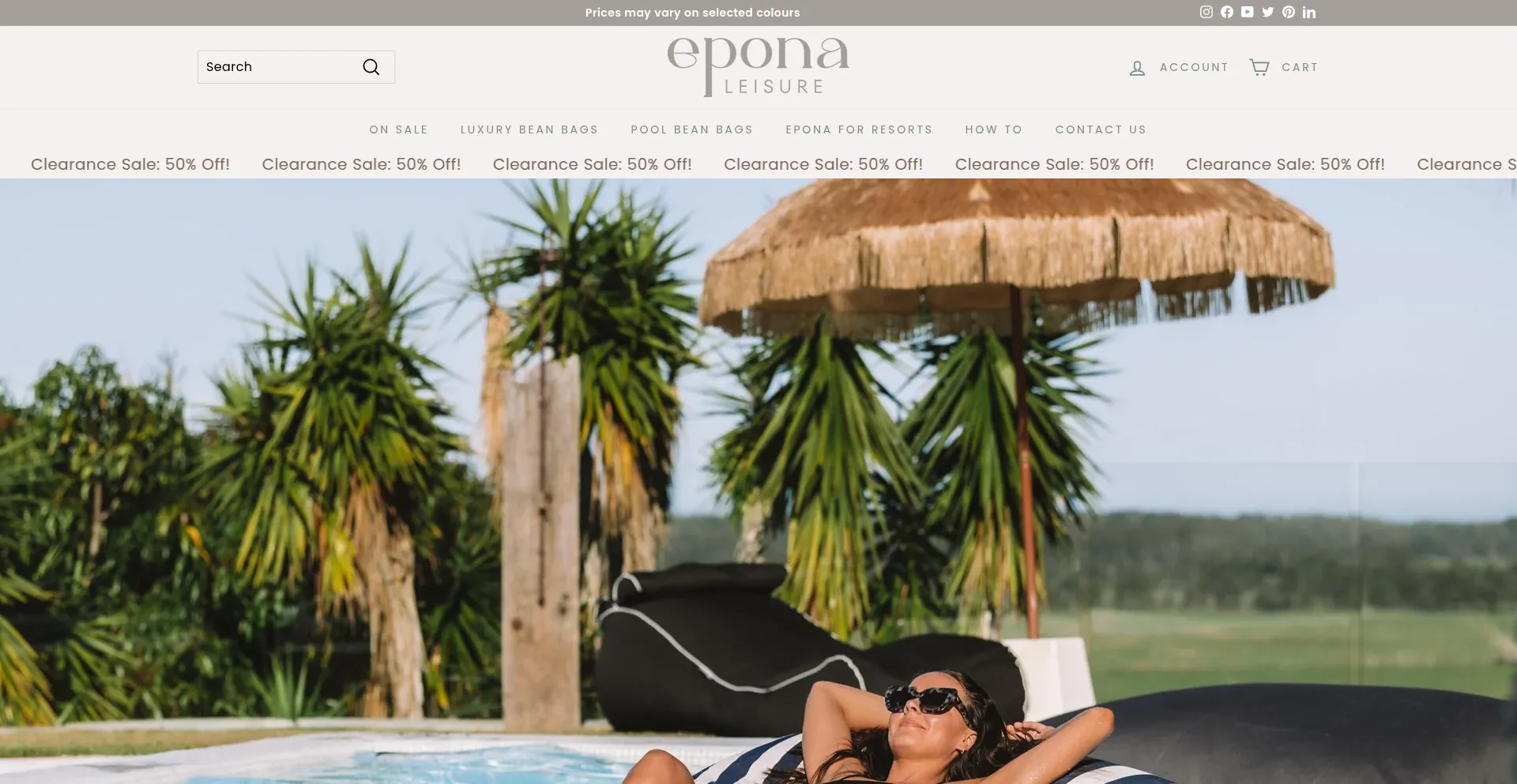 Website screenshot of Eponaco.com.au