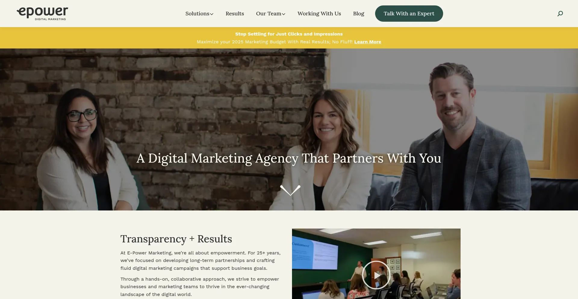 Website screenshot of Epower.com