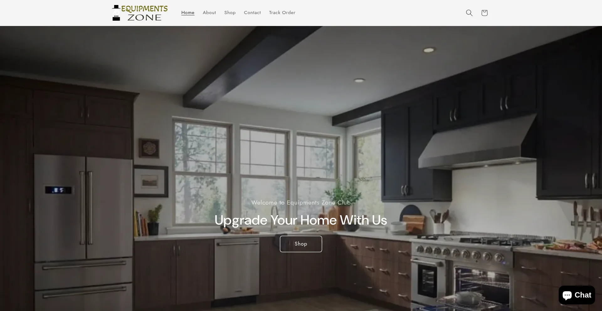 Website screenshot of Equipmentszone.com