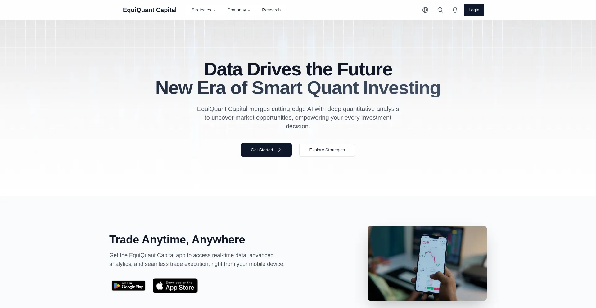 Website screenshot of Equiquant.com