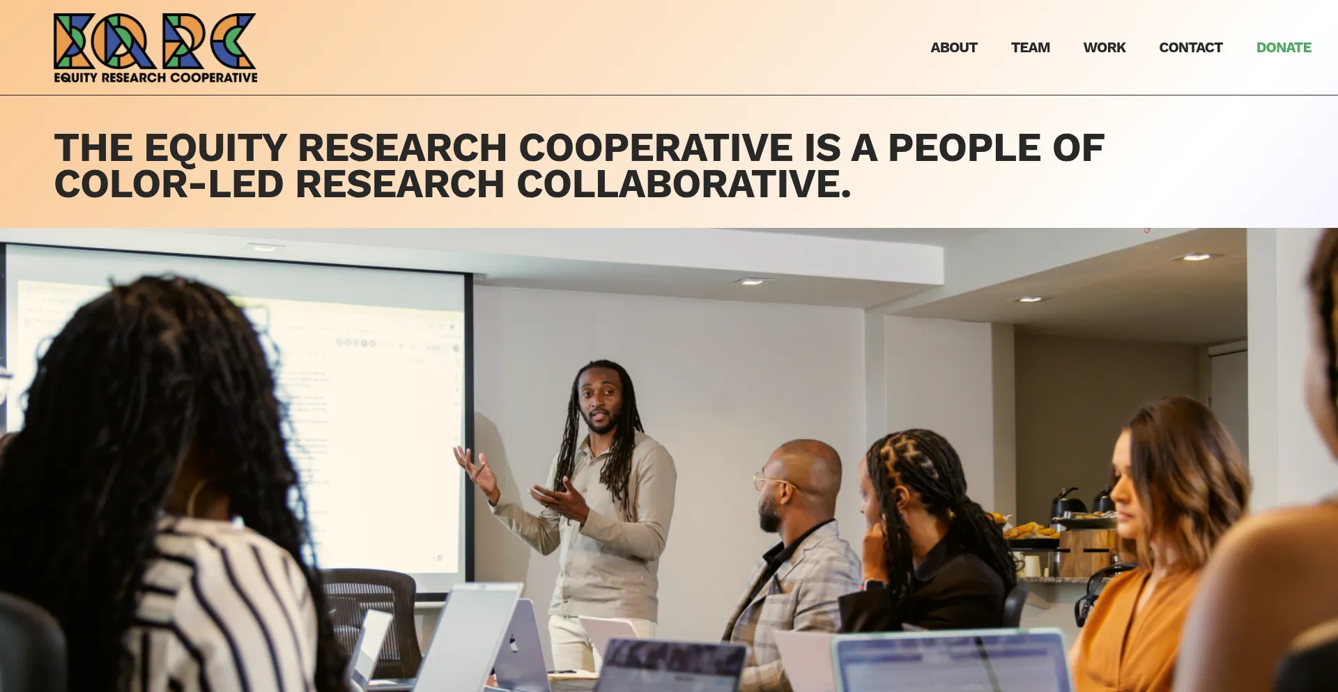 Website screenshot of Equityresearchcooperative.org